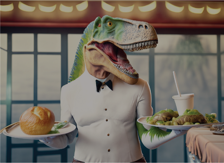 Dinoasour waiter