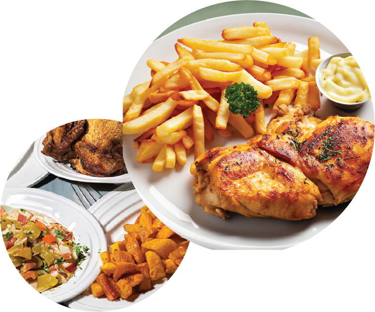 Food on plates